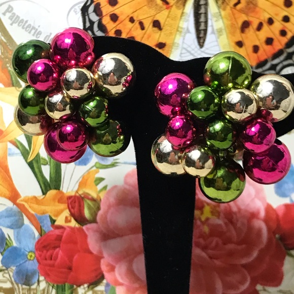 Fab Party earrings Clips, beautiful color, 🌺🦋 - Picture 3 of 5